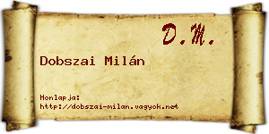 Dobszai Milán névjegykártya