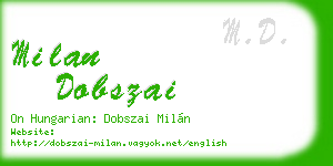 milan dobszai business card