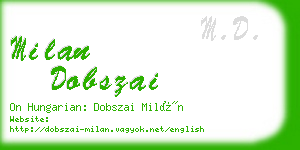 milan dobszai business card